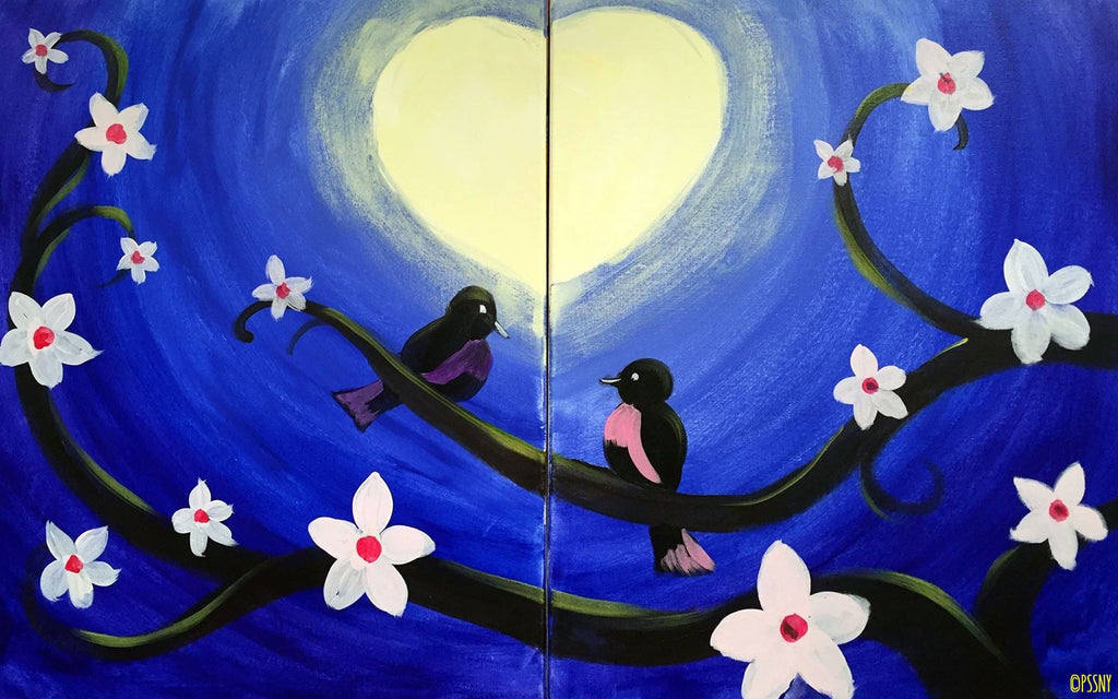 Love Birds Paint Party Make It A Date/weddings/birthdays/paint and  Sip/girls Night/date Night/couples/mommy and Me/daddy and Me 