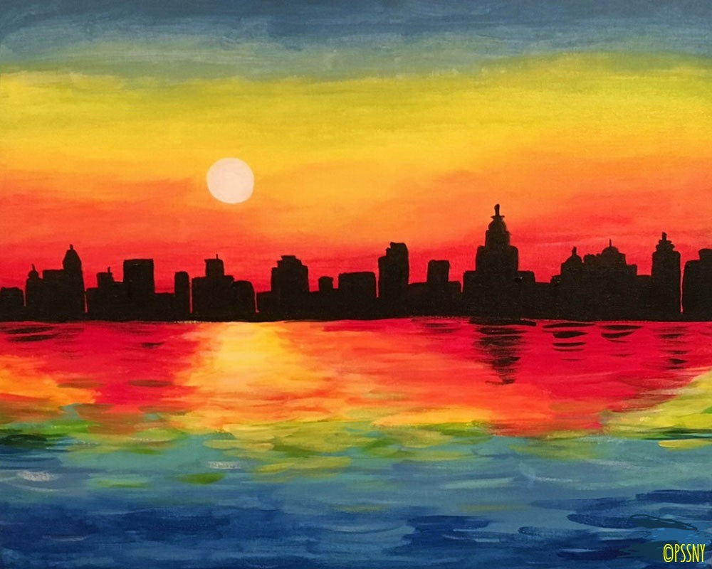Manhattan Sunrise Paint & Sip Studio New York
