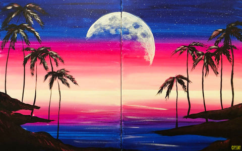Moonlit Paradise - Couples Painting